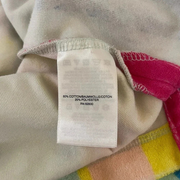 Women’s Land’s End Multi-Rainbow stripe soft collar French terry short sleeve 2X - Picture 4 of 5